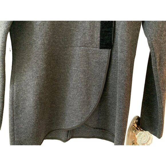 Studio 0001 by Ferre Dark Gray 100% Wool Turtleneck Velvet Trim Sweater 10 - Picture 6 of 12